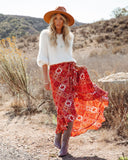 Zayne Printed High Low Wrap Maxi Skirt