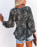 Zilla Floral Smocked Tie Blouse - Black