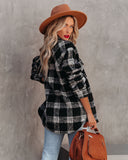 Zinny Pocketed Plaid Coat