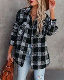 Zinny Pocketed Plaid Coat