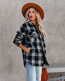 Zinny Pocketed Plaid Coat