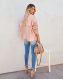 Zoey Cotton Pocketed Cardigan - Dusty Pink