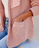 Zoey Cotton Pocketed Cardigan - Dusty Pink