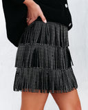 Zoie Studded Fringe Mini Skirt - Black