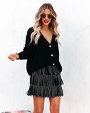 Zoie Studded Fringe Mini Skirt - Black