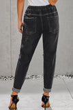 lovefery High-Waisted Tie Straight-Leg Ripped Jeans