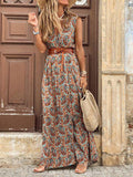 Lovefery Vintage Sleeveless High-waisted Bohemian Dress