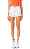 Lovefery TITANIA WHITE RHINESTONE FRINGE SIDE DENIM SHORT