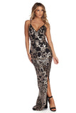 Lovefery Sierra Formal Sequin Scroll Dress