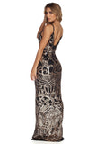 Lovefery Sierra Formal Sequin Scroll Dress