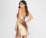 Lovefery Slick Chick Satin Mini Dress