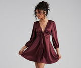 Lovefery Sleek Satin Tie-Front Mini Dress