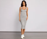 Lovefery Slay Every Day Basic Scoop Neck Midi Dress