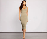 Lovefery Slay Every Day Basic Scoop Neck Midi Dress