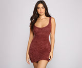 Lovefery Sleeveless Shaggy Knit Mini Dress