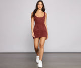 Lovefery Sleeveless Shaggy Knit Mini Dress