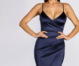 Lovefery Sleek Satin Mini Wrap Dress