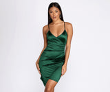 Lovefery Sleek Satin Mini Wrap Dress