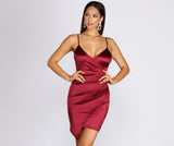 Lovefery Sleek Satin Mini Wrap Dress