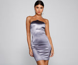 lovefery Sleek Moment Satin Halter Mini Dress