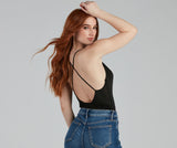 Lovefery Simple And Sultry Slinky Knit Bodysuit