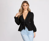 Simply Irresistible Zip Front Ruffled Blouse