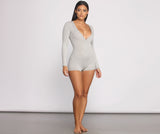 Snap Front Ribbed PJ Romper