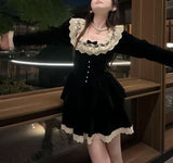 Lovefery Yavia Velvet Lace Romantic Goth Dress