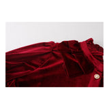 Lovefery Ruby Victorian Burgundy-Red Velvet Shirt