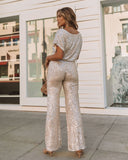 Lovefery Wintour High Rise Sequin Pants - Champagne