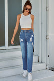 lovefery Ripped Denim Straight-leg Trousers