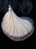 Lovefery Starry Luxury Big Tail Palace Wedding Dress