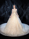 Lovefery Starry Luxury Big Tail Palace Wedding Dress