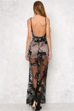 Lovefery Deep V-Neck Glitter Beach Sequin Lace Dress