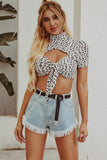 lovefery Fringed High Waist Denim Shorts