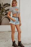 lovefery Fringed High Waist Denim Shorts