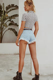 lovefery Fringed High Waist Denim Shorts