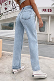 lovefery High-Waisted Straight-Leg Denim Jeans