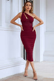 Lovefery Hanma One Shoulder Pencil Midi Dress