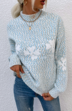 Snowflakes Basic Half A Turtleneck Tops