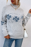 Snowflakes Basic Half A Turtleneck Tops