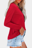 Solid Hollowed Out Split Joint V Neck Tops£¨6 colors£©