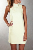 lovefery Solid Split Joint Halter Straight Dresses