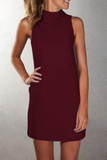 lovefery Solid Split Joint Halter Straight Dresses