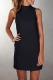 lovefery Solid Split Joint Halter Straight Dresses