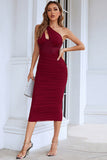 Lovefery Hanma One Shoulder Pencil Midi Dress