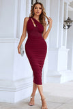 Lovefery Hanma One Shoulder Pencil Midi Dress