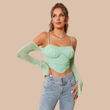 Maggie Off Shoulder Long Sleeves Crop Top