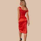 Lovefery Amele Off Shoulder Satin Dress