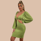 Lovefery Aria Puff Sleeve Cut Out Dress